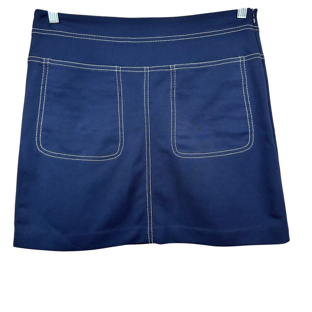 Tory Burch Sport Skirt Knit Performance Mini Pockets Navy Lg Golf Tennis Resort
